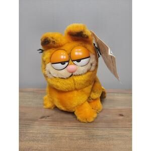 Rare 1981 Dakin Garfield Sitting 6.5” Cat Stuffed Animal Plush Toy Korea Tags